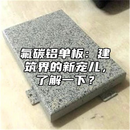 氟碳铝单板：建筑界的新宠儿，了解一下？