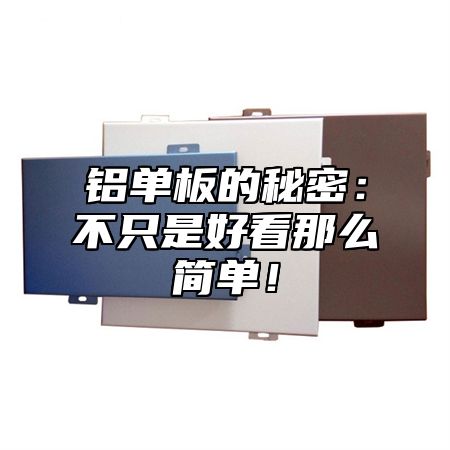 铝单板的秘密：不只是好看那么简单！