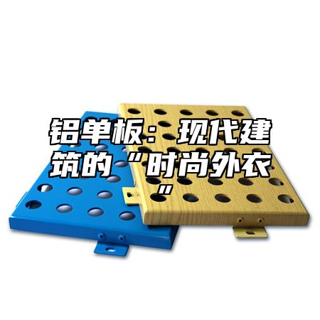 铝单板：现代建筑的“时尚外衣”