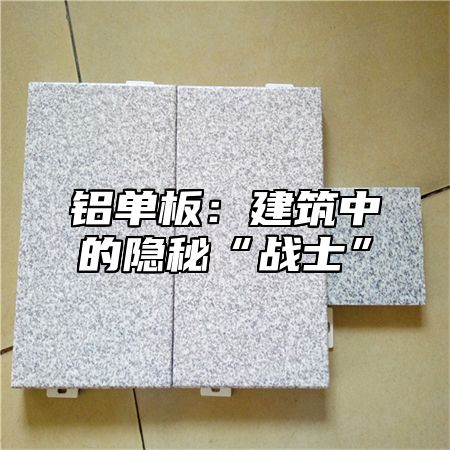 铝单板：建筑中的隐秘“战士”